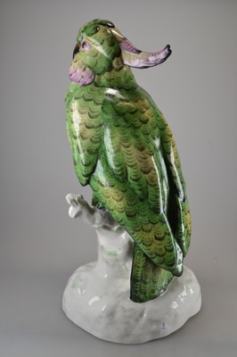 26781196b - Very large parrot, designed by M. Hartung, 20th century, porcelain, number. 3861, polychrome painted, height approx. 41 cm