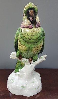 Image 26781196e - Very large parrot, designed by M. Hartung, 20th century, porcelain, number. 3861, polychrome painted, height approx. 41 cm