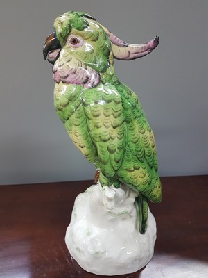 26781196i - Very large parrot, designed by M. Hartung, 20th century, porcelain, number. 3861, polychrome painted, height approx. 41 cm