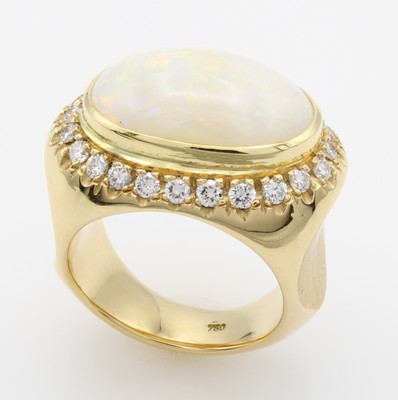Image 26781237 - Ring mit Opal und Brillanten