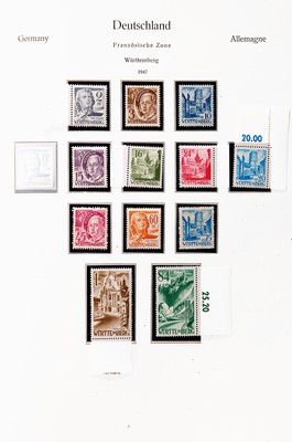 Image Briefmarkensammlung, franz. Zone, 1945-49, komplett mit 46 II, geprüft