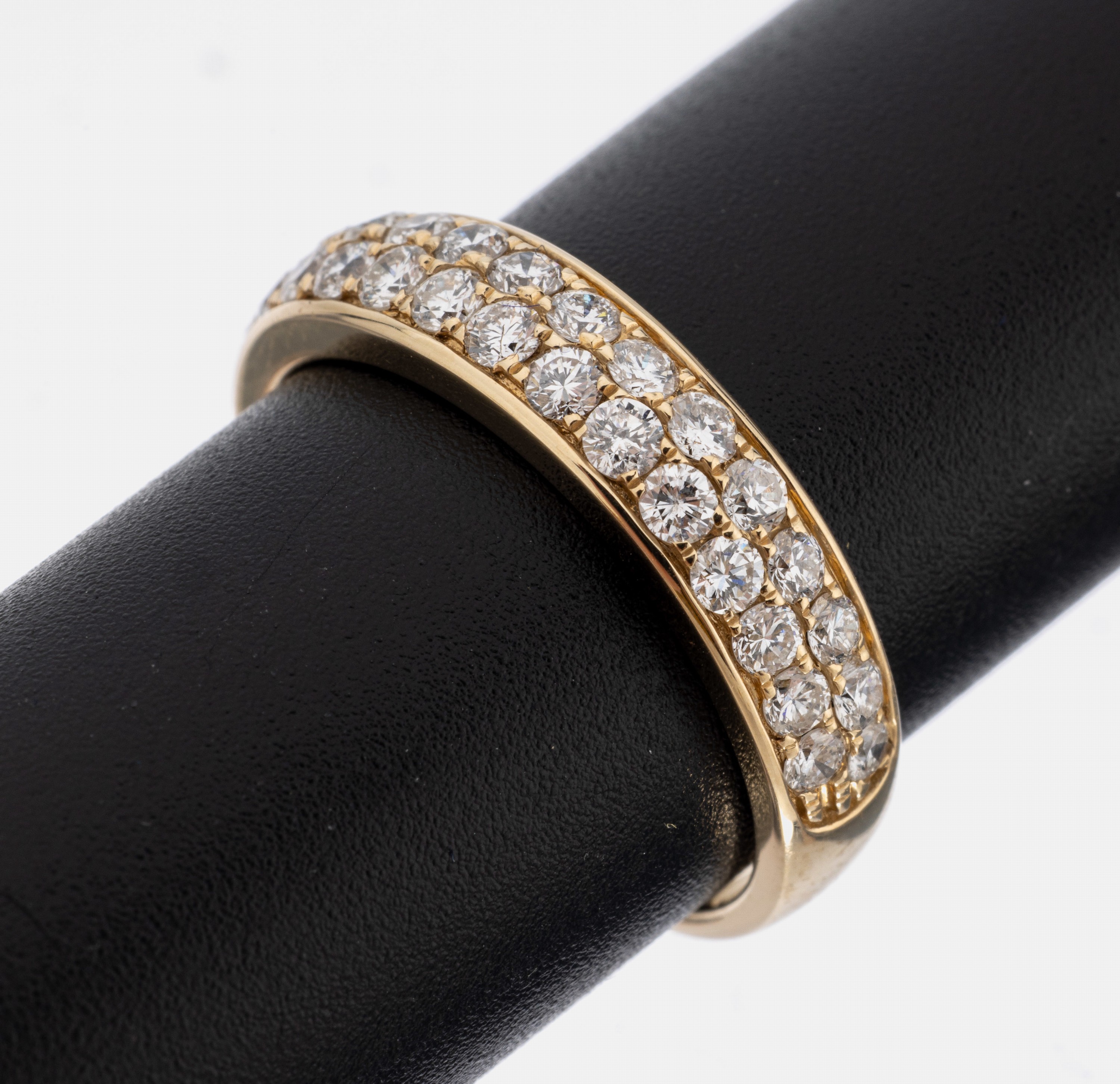 14 kt Gold Brillant-Ring, GG 585/000, Brillanten zus. ca. 0.99 ct Weiß/si, RW 54, ca. 3.3 g