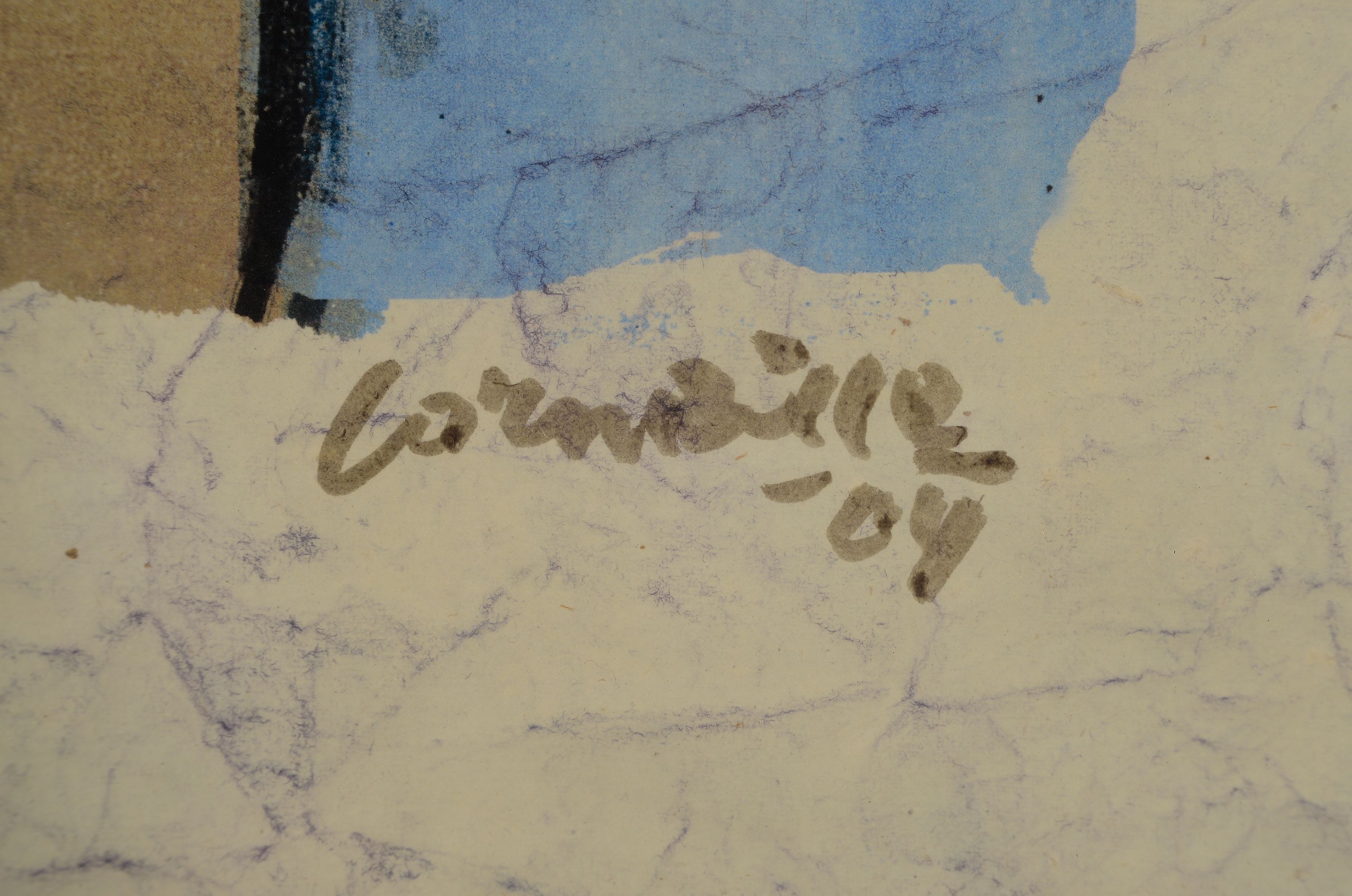 Detail a: Corneille, 1922 - 2010, Lithograpfie, "Cubana", handsigniert, 8/8, dat. 04, ca. 80 x 60 cm, unter Glas, Rahmen um 1880/90, dieser mit ...