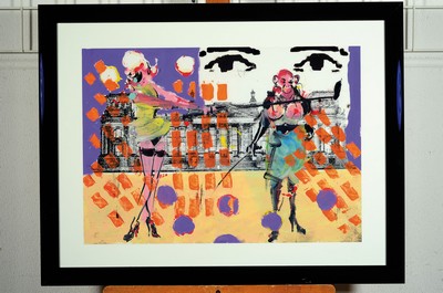 Image 26781504k - Reinhold brown, 1961 born Karlsruhe, watercolor on paper, untitled, two dancers, signed on the back, approx 45 x 30 cm, studiedat the art academies Karlsruhe and Düsseldorf,among others with Prof. Lüpertz, since 2007- 11, freelance artist and Teaching assignment for painting at the Düsseldorf Art Academy, this artwork was purchased directly from the artist in Karlsruhe in 2008 for 1500 euro