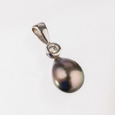 Image 26781606 - 14 kt gold tahitian pearl brilliant pendant
