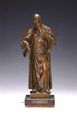 Image 26781725 - Bronze sculpture, Oskar Gladenbeck & Co., around 1900, Nathan the White, patinated, on a marble base, with label, foundry mark, height approx. 22 cm