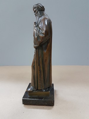 26781725b - Bronze sculpture, Oskar Gladenbeck & Co., around 1900, Nathan the White, patinated, on a marble base, with label, foundry mark, height approx. 22 cm