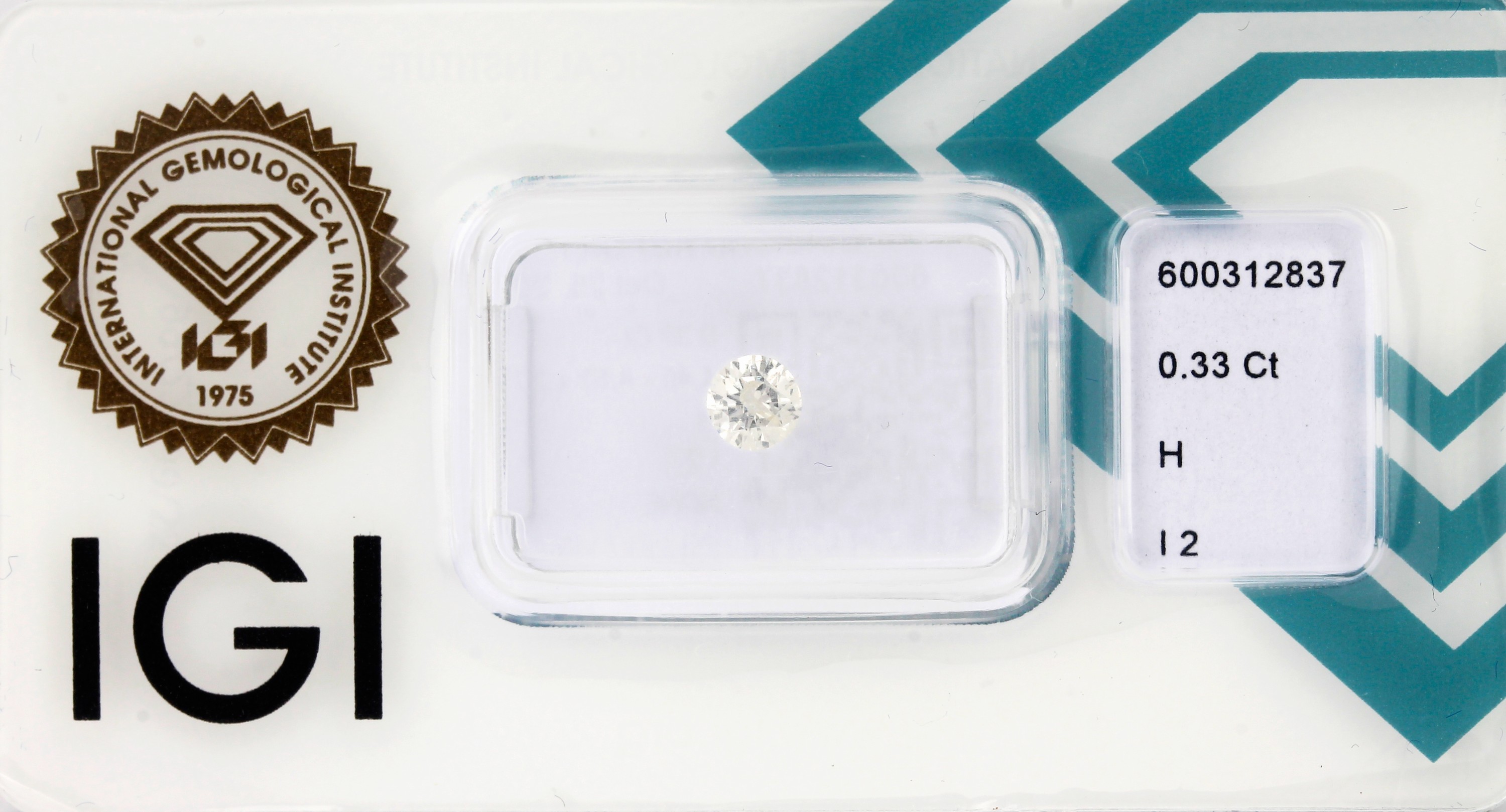 Loser Brillant, 0.33 ct Weiß(H)/p2, eingeschweißt, mit IGI-Expertise