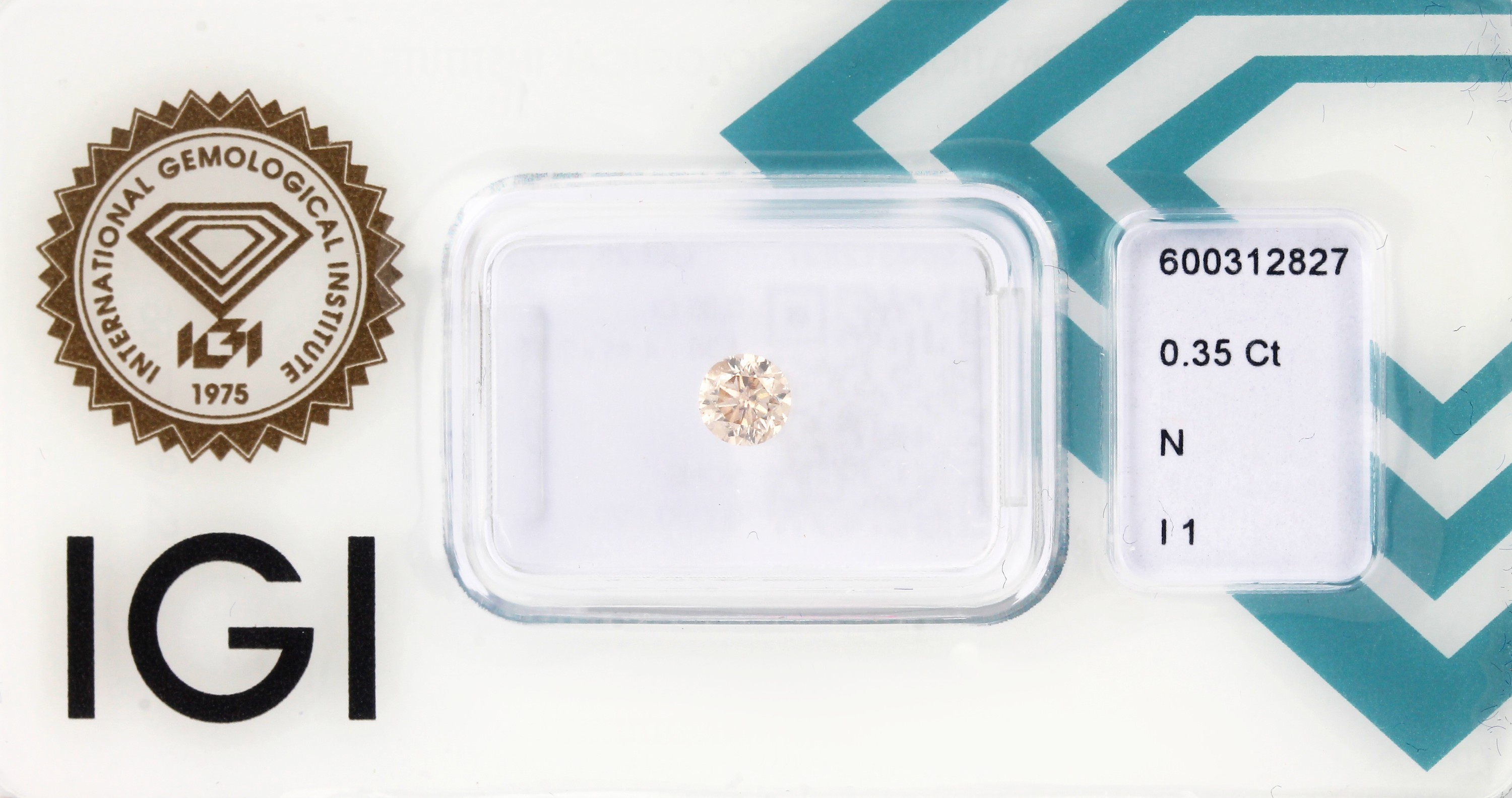 Loser Brillant, 0.35 ct Getönt(N)/p1, eingeschweißt, mit IGI-Expertise