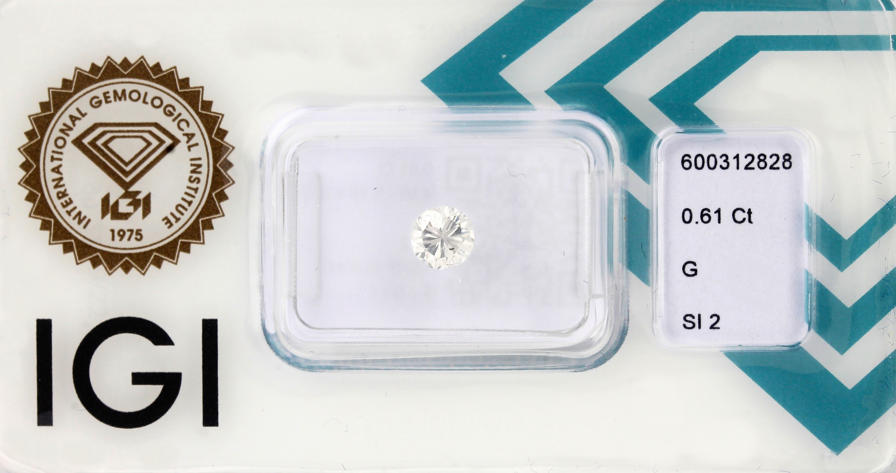 Loser Brillant, 0.61 ct feines Weiß(G)/si, eingeschweißt, mit IGI-Expertise