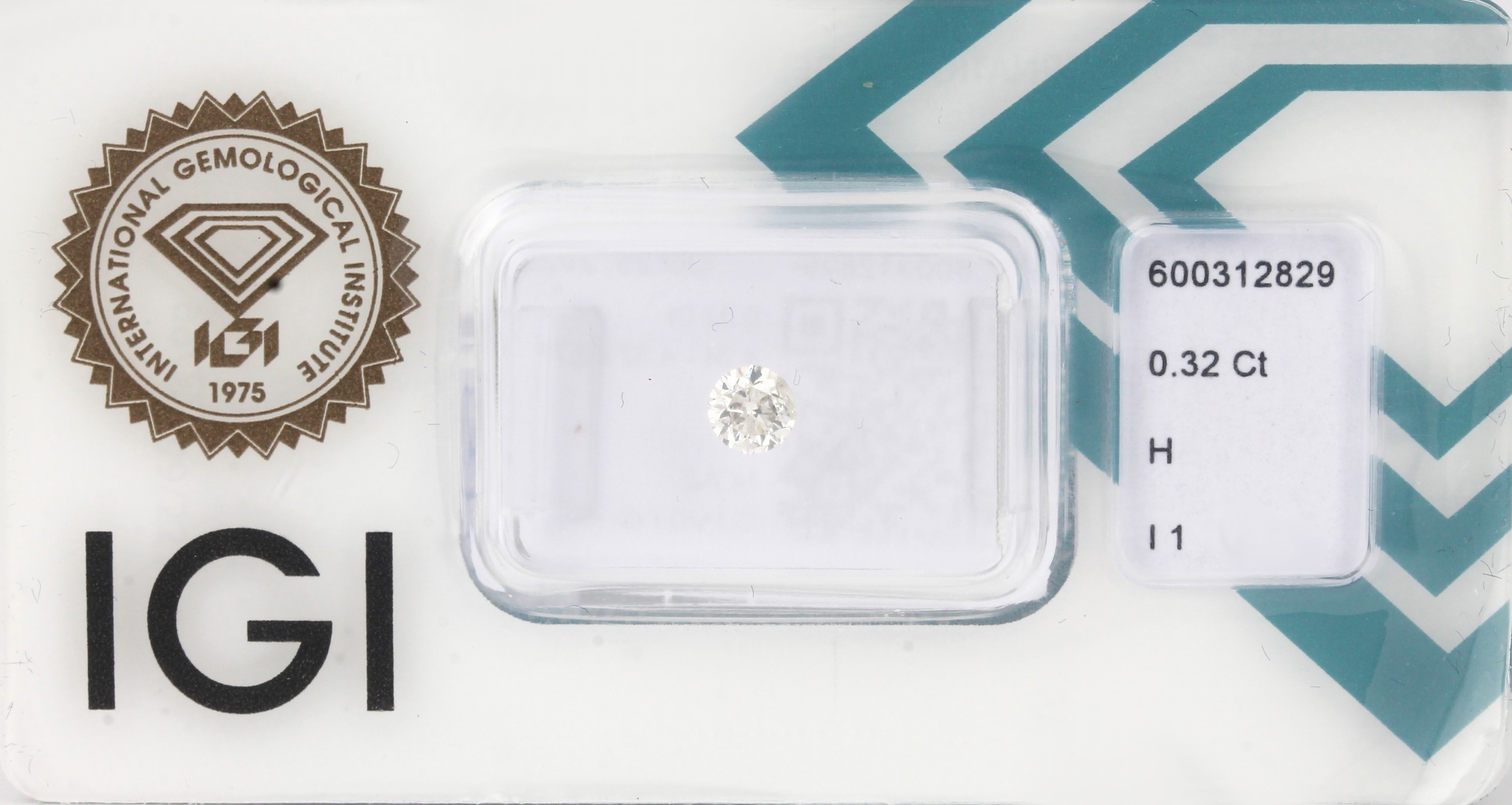 Loser Brillant, 0.32 ct Weiß(H)/p1, eingeschweißt, mit IGI-Expertise