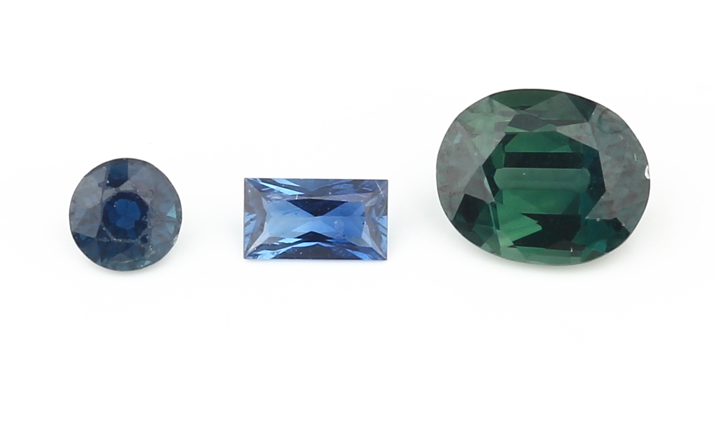 Detail a: Lot lose Saphire zus. ca. 40.43 ct, versch. Schliffformen, versch. Blau-/Grüntöne