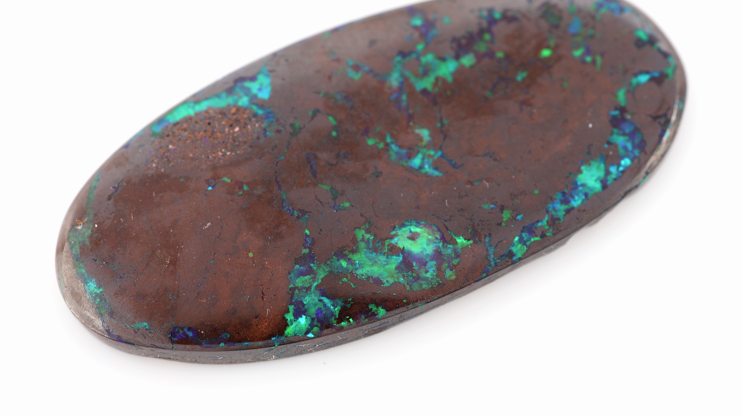 Detail a: Loser Boulderopal ca. 19.06 ct, schönes grünesFarbspiel