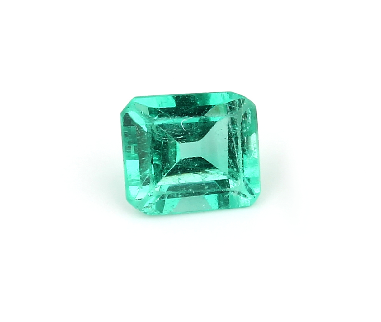 Loses Smaragd-Karree ca. 0.95 ct, ca. 6x5x4 mm