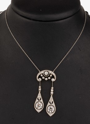 Image 26782046 - 14 kt gold and Platinum Art Nouveau-diamond- necklace