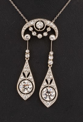 26782046a - 14 kt gold and Platinum Art Nouveau-diamond- necklace