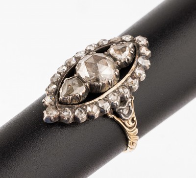 Image 26782047 - Antiker Diamant-Ring, um 1860, GG 750/000 und Silber