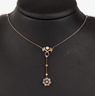 Image 26782068 - 14 kt gold Art Nouveau-diamond-necklace
