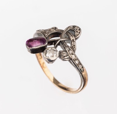 Image 26782084 - 14 kt gold Art Nouveau-diamond-ring