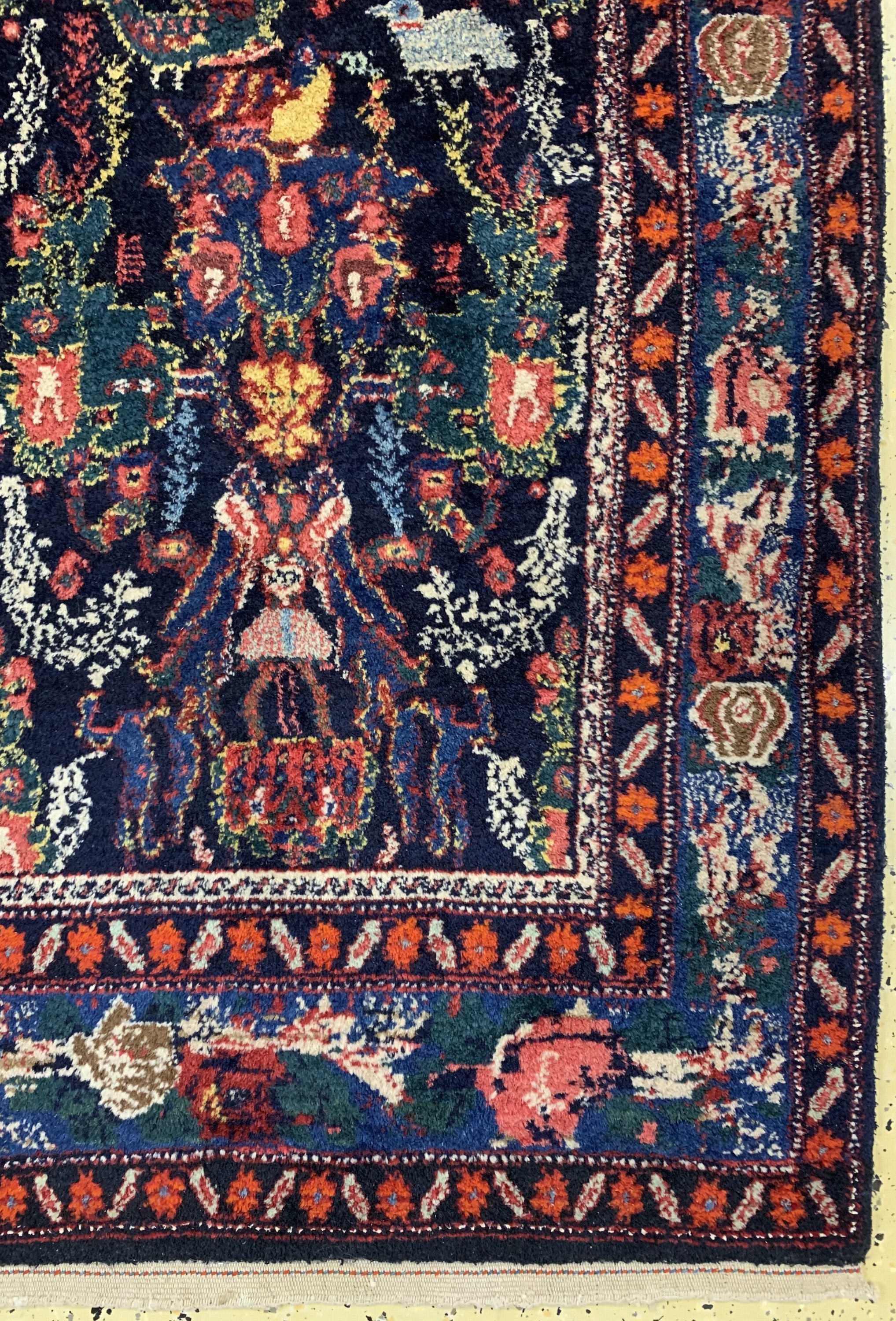 Detail a: Seltener Senneh alt, Persien, Mitte 20.Jhd,Wolle auf Baumwolle, ca. 322 x 162 cm, EHZ: 1-2