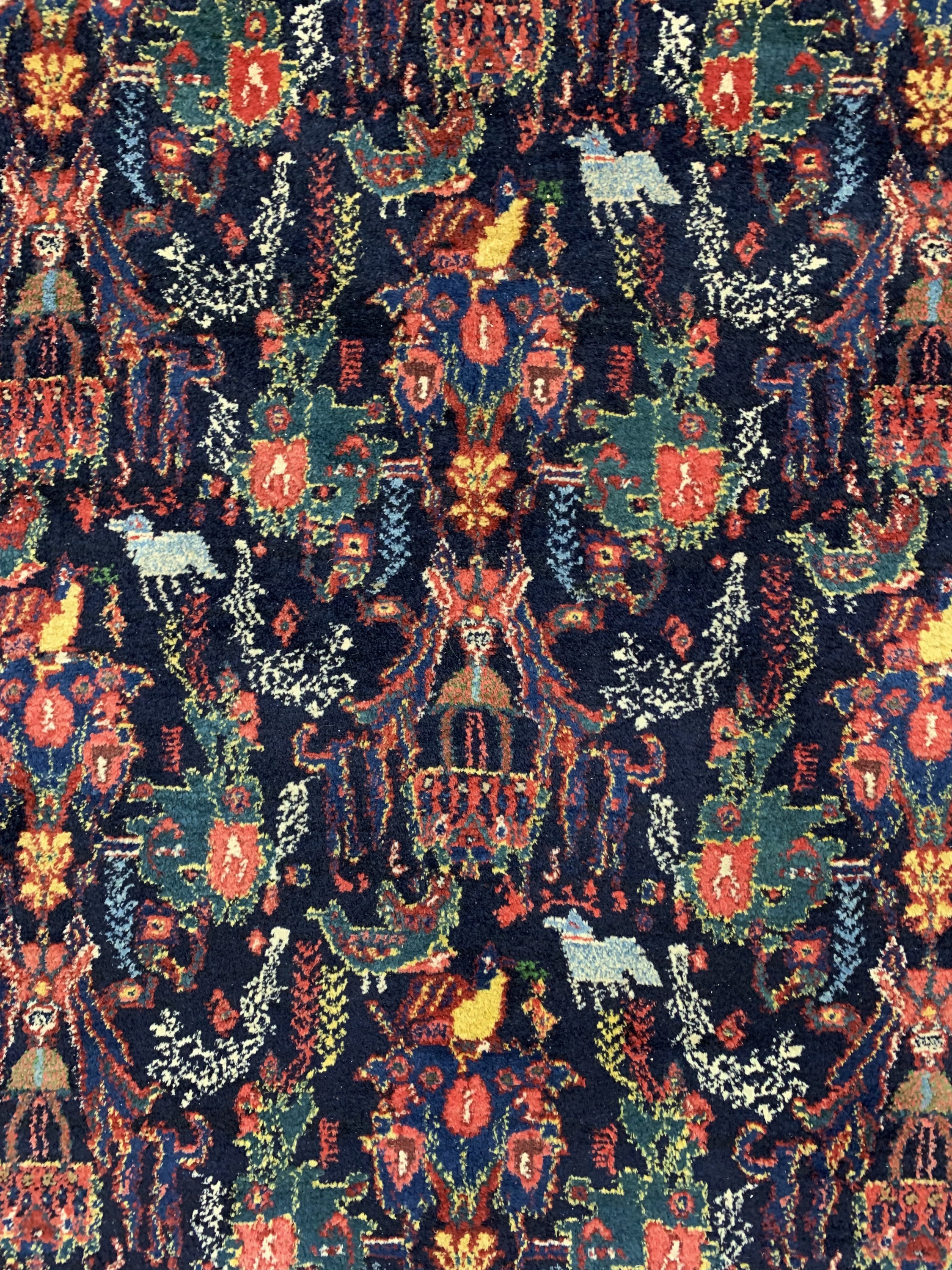 Detail b: Seltener Senneh alt, Persien, Mitte 20.Jhd,Wolle auf Baumwolle, ca. 322 x 162 cm, EHZ: 1-2