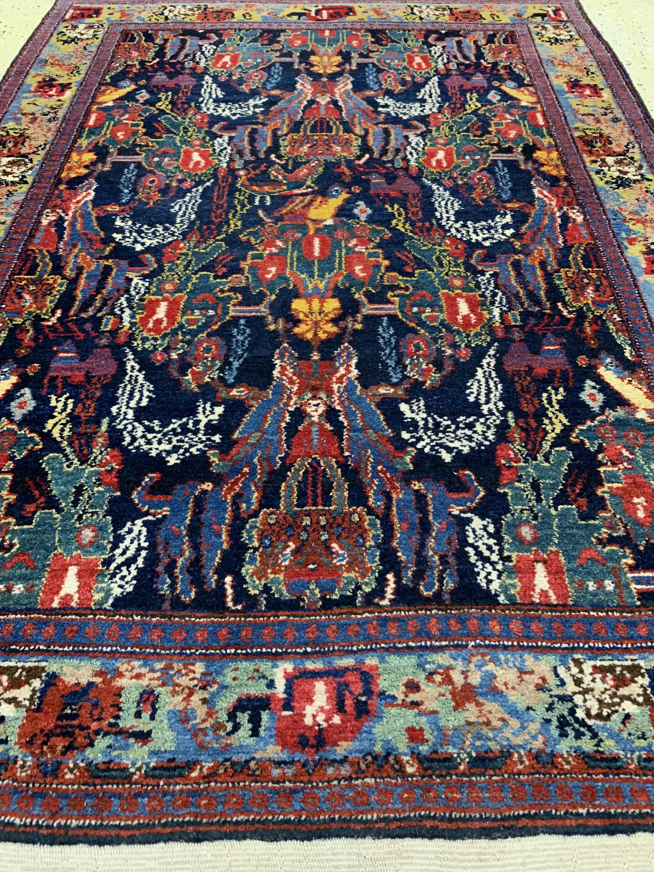 Detail d: Seltener Senneh alt, Persien, Mitte 20.Jhd,Wolle auf Baumwolle, ca. 153 x 111 cm, EHZ: 1-2