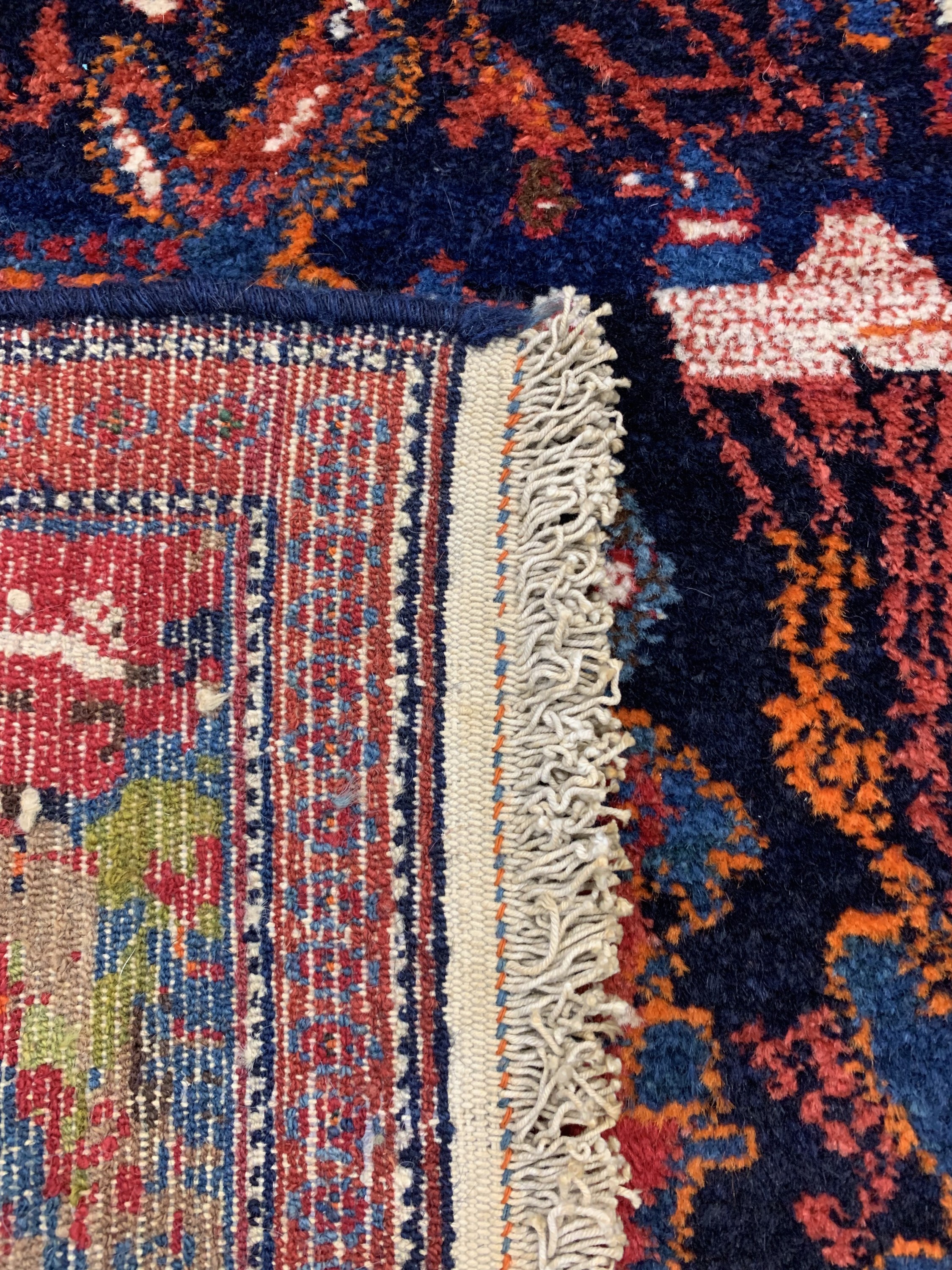 Detail d: Seltener Senneh alt, Persien, Mitte 20.Jhd,Wolle auf Baumwolle, ca. 140 x 110 cm, EHZ: 1-2