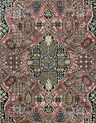 26782142b - Qum silk, Persia, mid-20th century, pure natural silk, approx. 160 x 112 cm, condition:2. Rugs, Carpets & Flatweaves