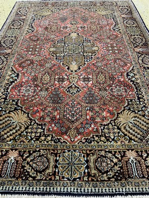 26782142d - Qum silk, Persia, mid-20th century, pure natural silk, approx. 160 x 112 cm, condition:2. Rugs, Carpets & Flatweaves