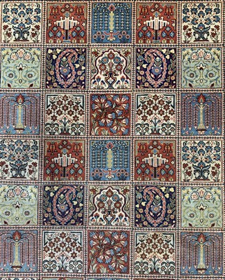 26782148b - Qum cork, Persia, mid-20th century, corkwool on cotton, approx. 323 x 237 cm, condition: 2.Rugs, Carpets & Flatweaves