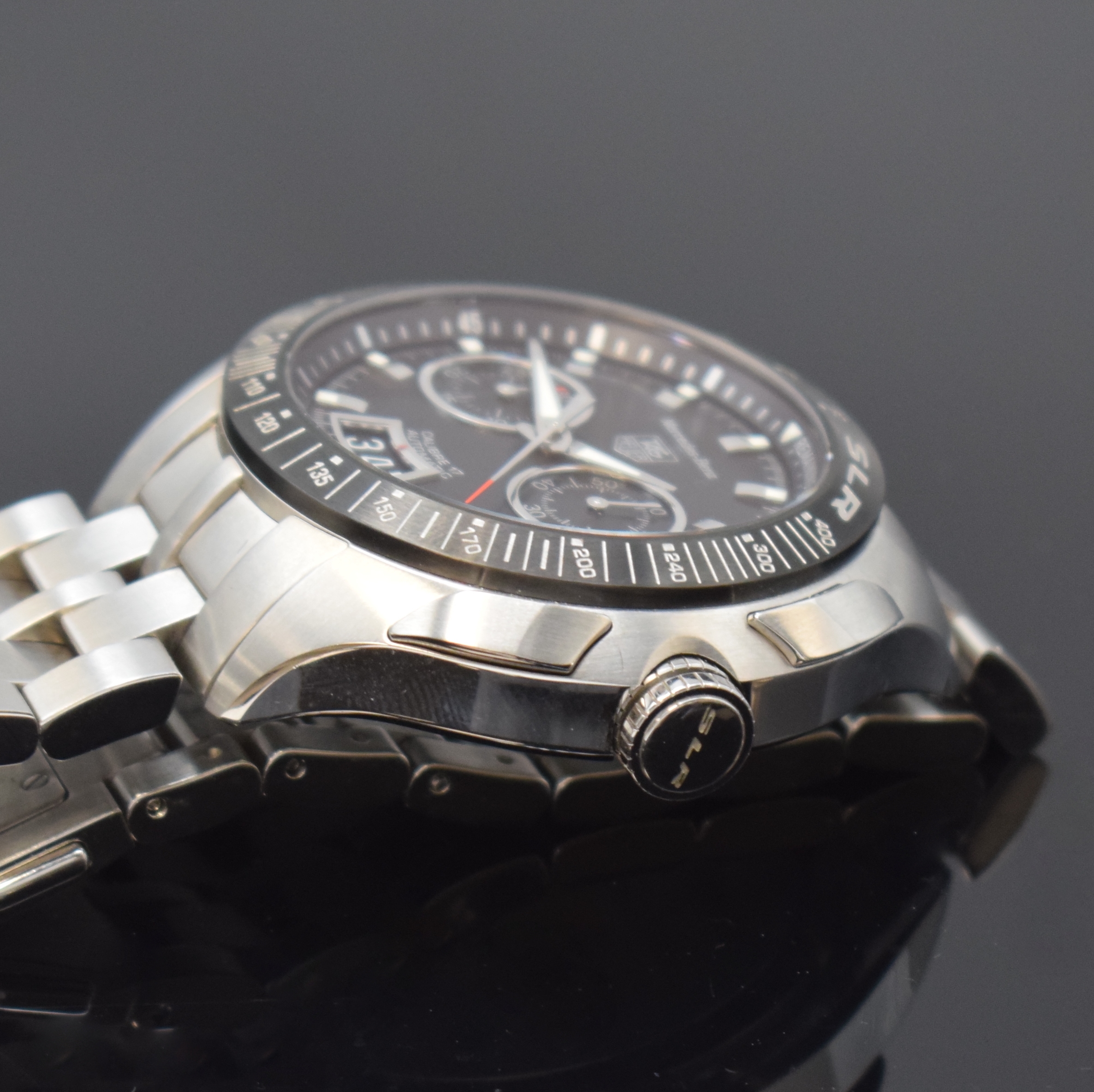 Detail c: TAG HEUER Mercedes Benz SLR auf 3500 Stück limitierte Armbandchronograph in Stahl Referenz CAG2111, Schweiz um 2008, Automatik, orig. Gliederband m. ...