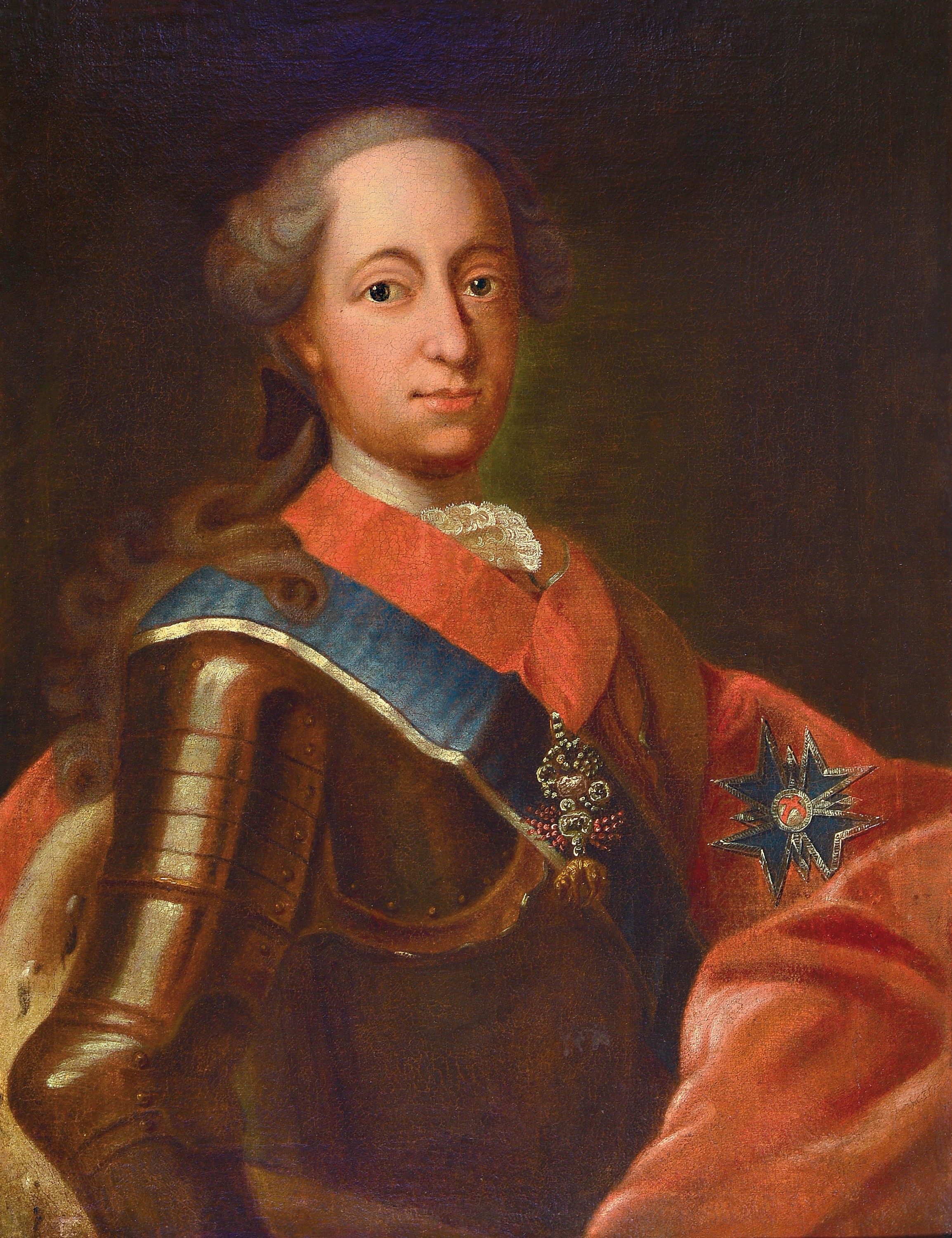 Porträt des Maximilian III Josef, Kurfürst von Bayern (1727-1777), nach Georges Desmarees, Öl/Lwd, rest., doubl. abgebildet mit dem Orden vom ...
