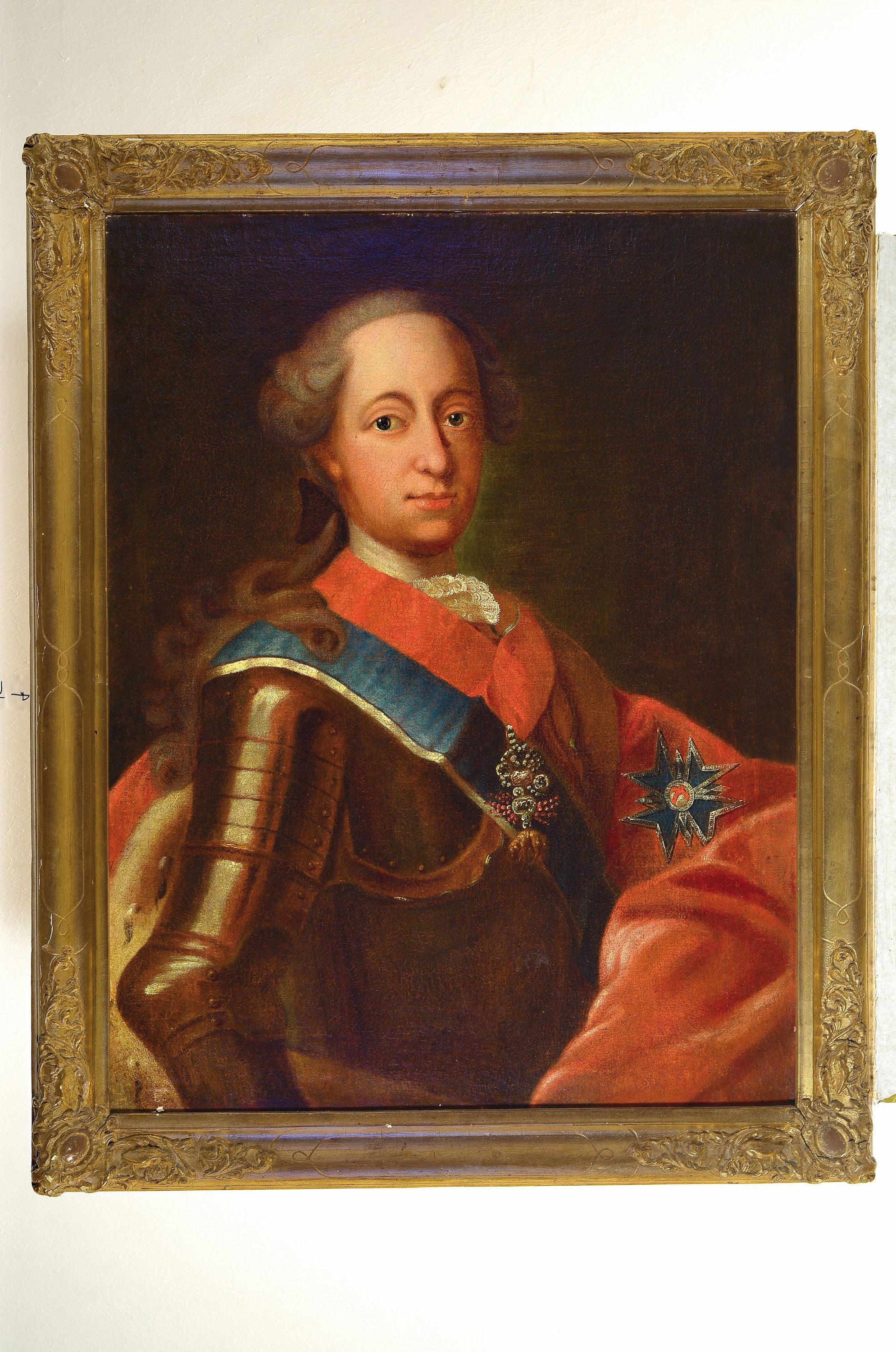 Detail k: Porträt des Maximilian III Josef, Kurfürst von Bayern (1727-1777), nach Georges Desmarees, Öl/Lwd, rest., doubl. abgebildet mit dem Orden vom ...