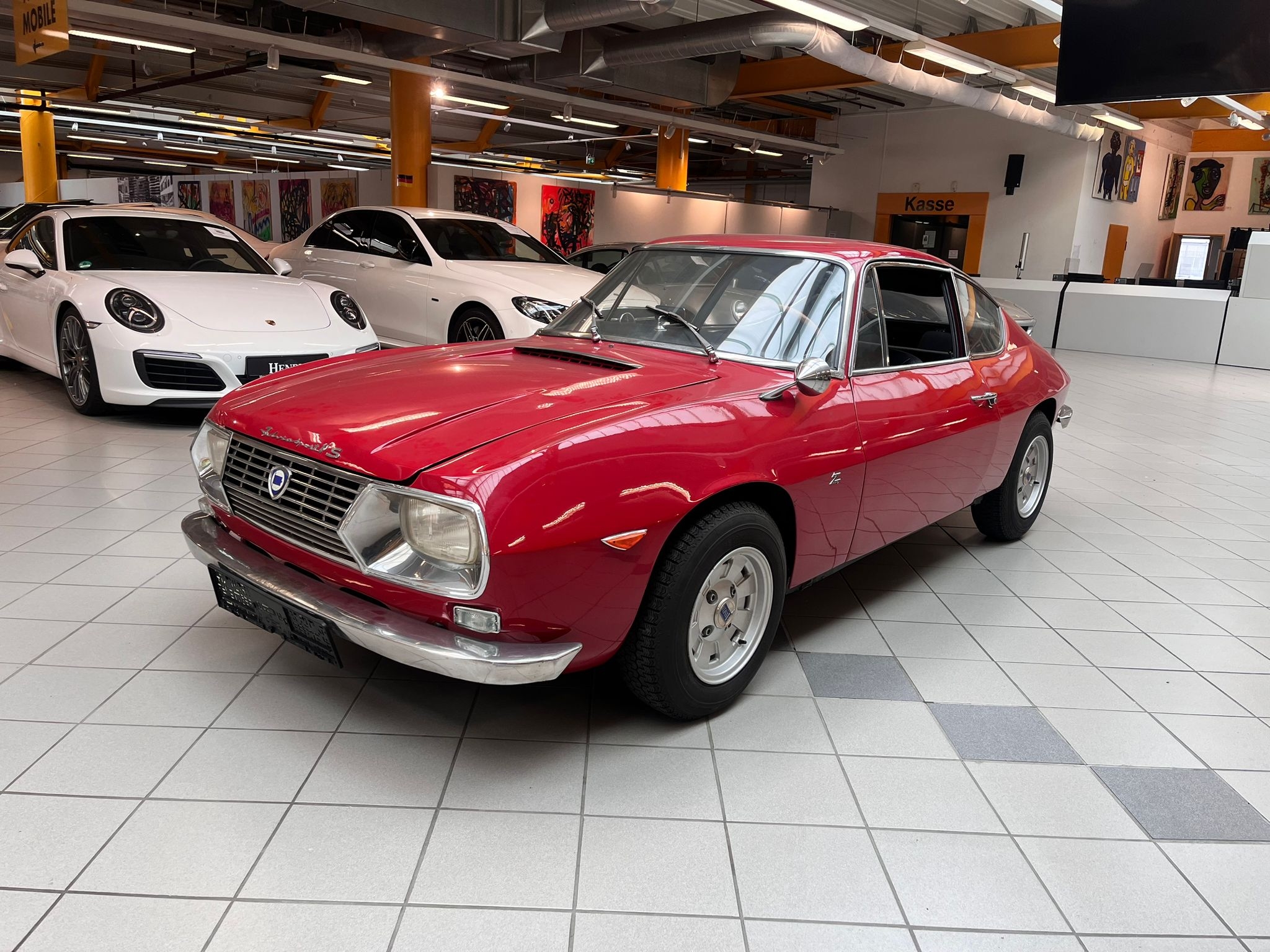 Detail a: Lancia Fulvia Sport 1.3 S ZAGATO -COUPE EZ 1971, Laufleistung abgelesen 13.592 km, Schaltgetriebe, 4-Zyl, rot. Italienische Fahrzeugdokumente ...
