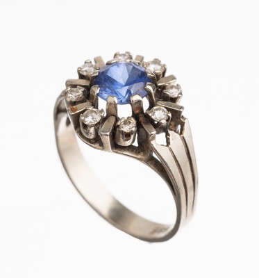 Image 26782907 - 14 kt Gold Saphir Diamant Ring