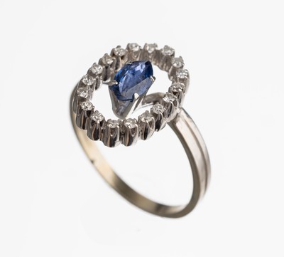 Image 26783096 - 18 kt gold sapphire diamond ring