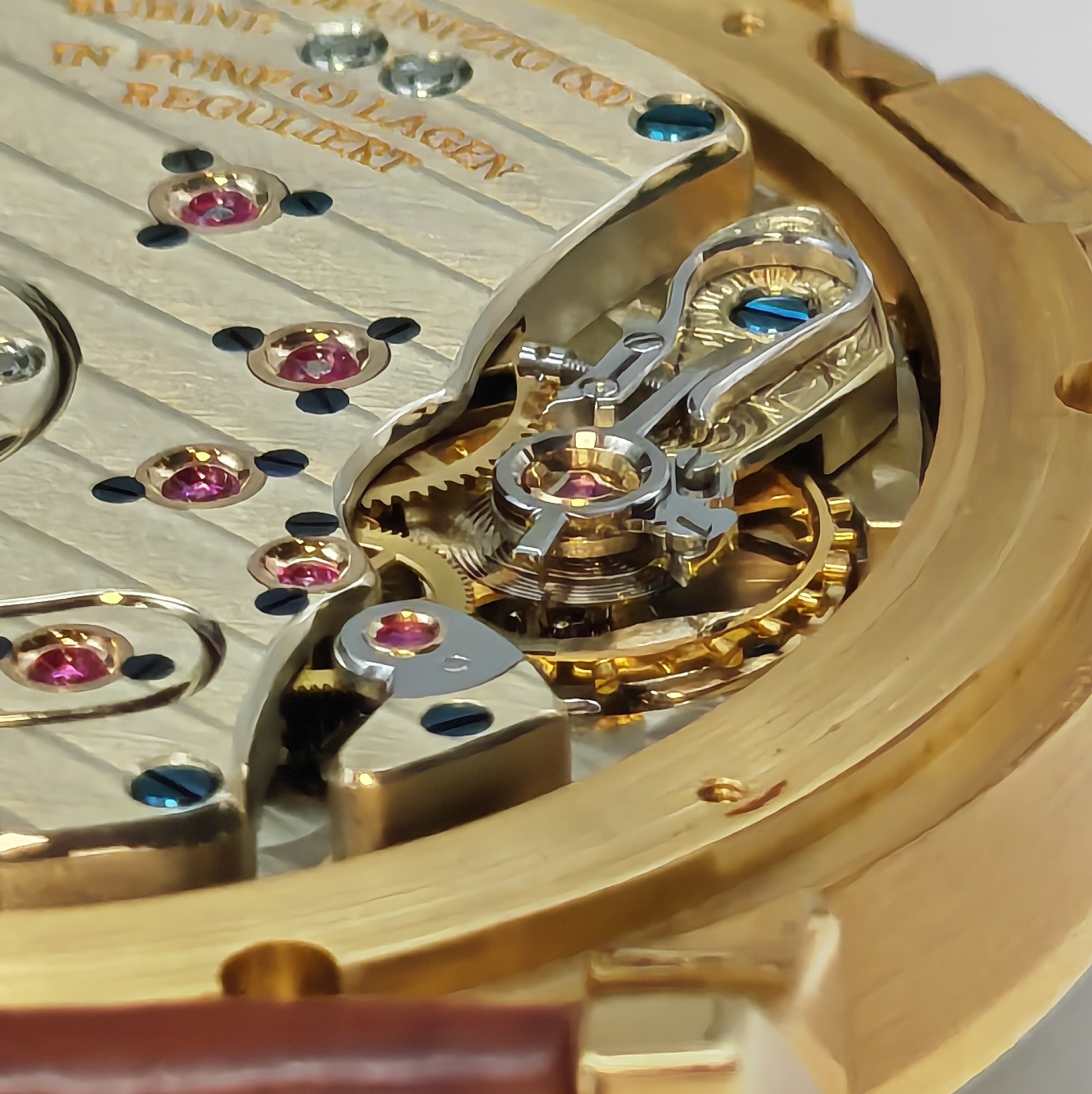 Detail h: A. LANGE & SÖHNE sehr seltene frühe Lange 1 Referenz 101.001 in GG 750/000, Handaufzug, noch massiver Goldboden 6-fach verschr., innen bez. R.101, ...