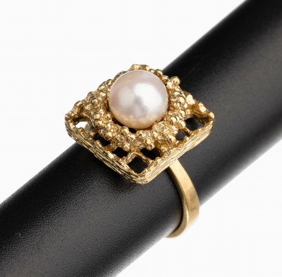 Image 26783118 - 14 kt gold cultured pearl ring