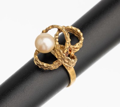 Image 26783124 - 14 kt gold cultured pearl ring