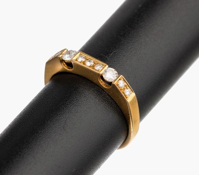 Image 18 kt gold brilliant ring , YG 750/000, manufacturer's brand WILHELM MÜLLER, ...