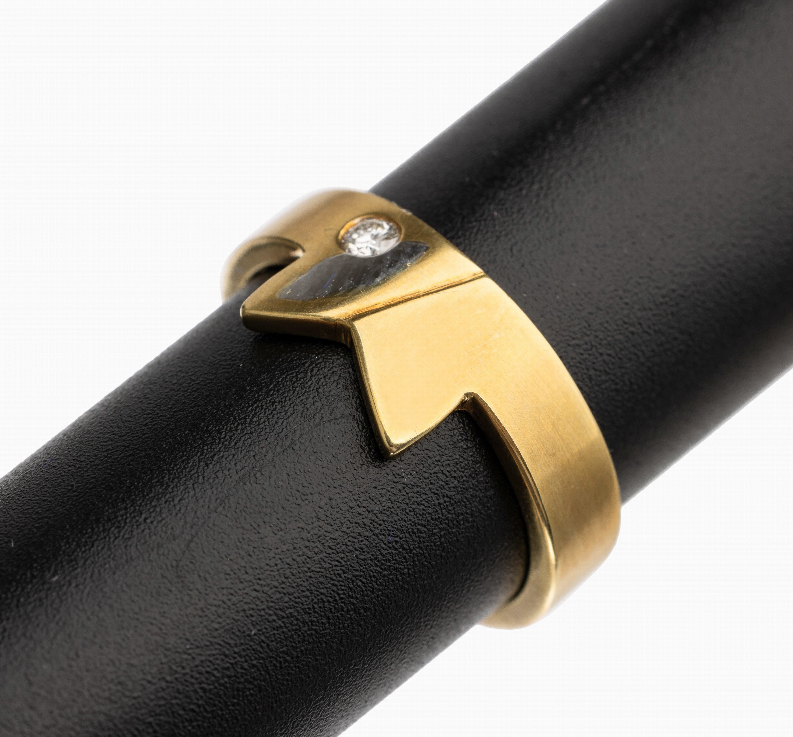 14 kt Gold Brillant Ring, GG/WG 585/000, 1 Brillant ca. 0.07 ct feines Weiß/vs, RW 59, total ca. 6.9 g