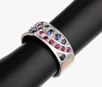 Image 26783344 - 14 kt gold sapphire-ruby ring