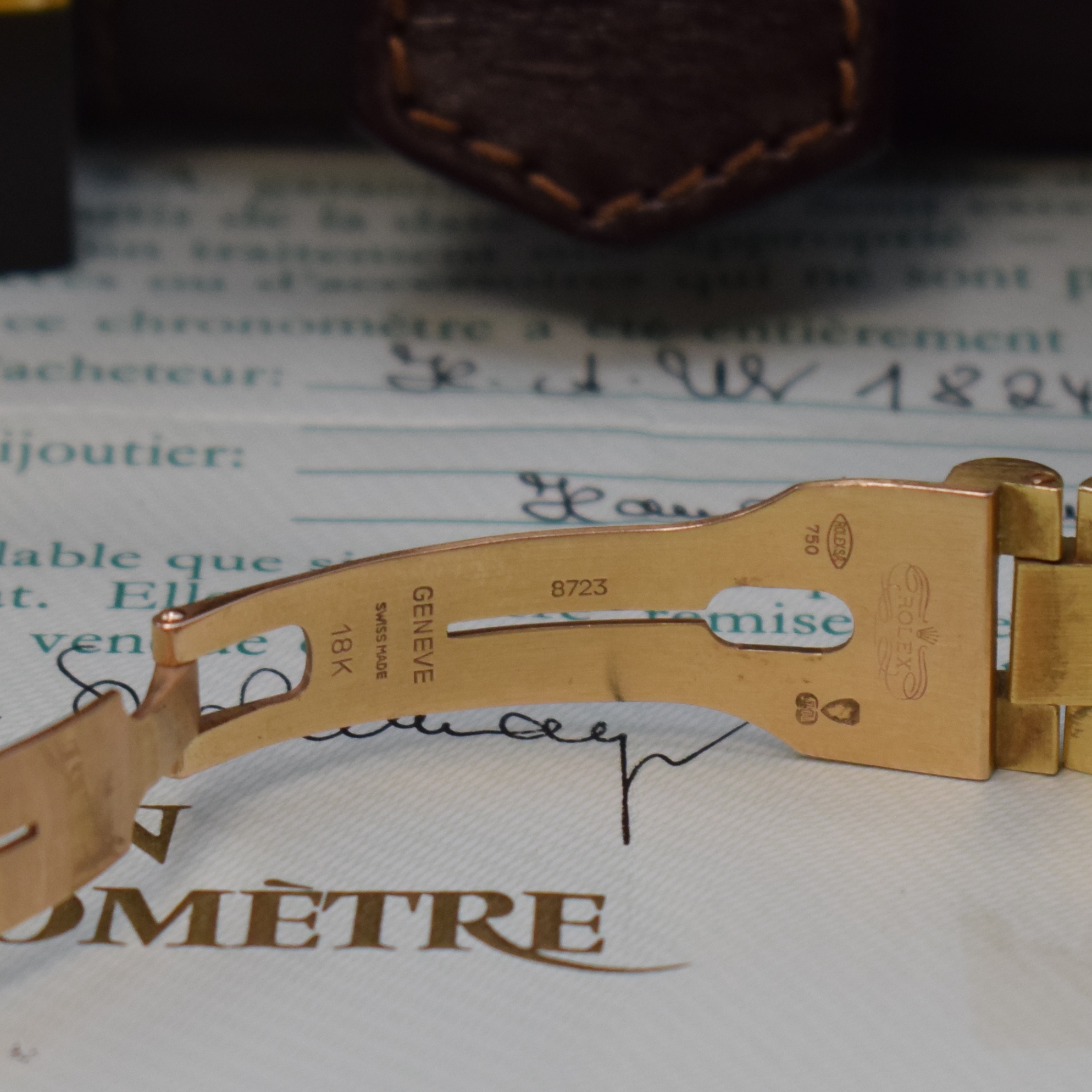 Detail c: ROLEX Oyster Perpetual Day-Date Herrenarmbanduhr in GG 750/000 Referenz 18248, Schweiz verk. lt. beil. Zertifikat 11/1992, Automatik, E-Serie, ...