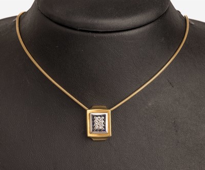 Image 26783430 - 14 kt gold brilliant sapphire pendant