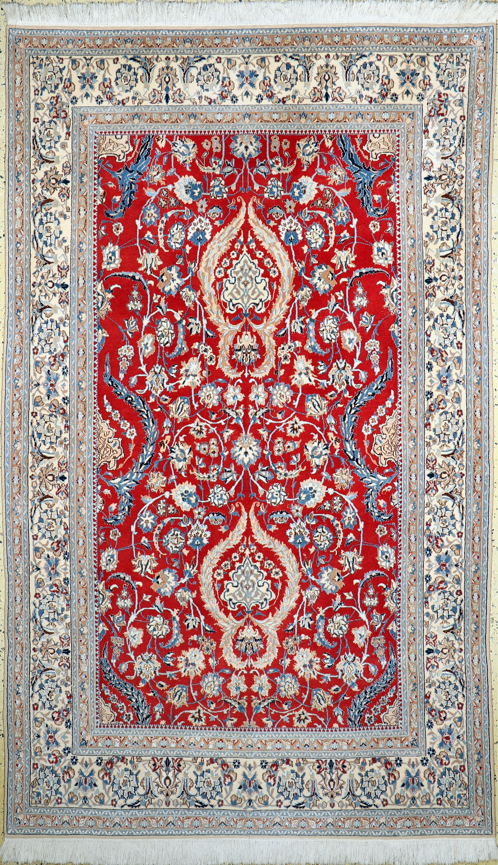 Nain fein(9 La), Persien, Ende 20.Jhd, Korkwolle mit Seide, ca. 270 x 162 cm, EHZ: 1-2