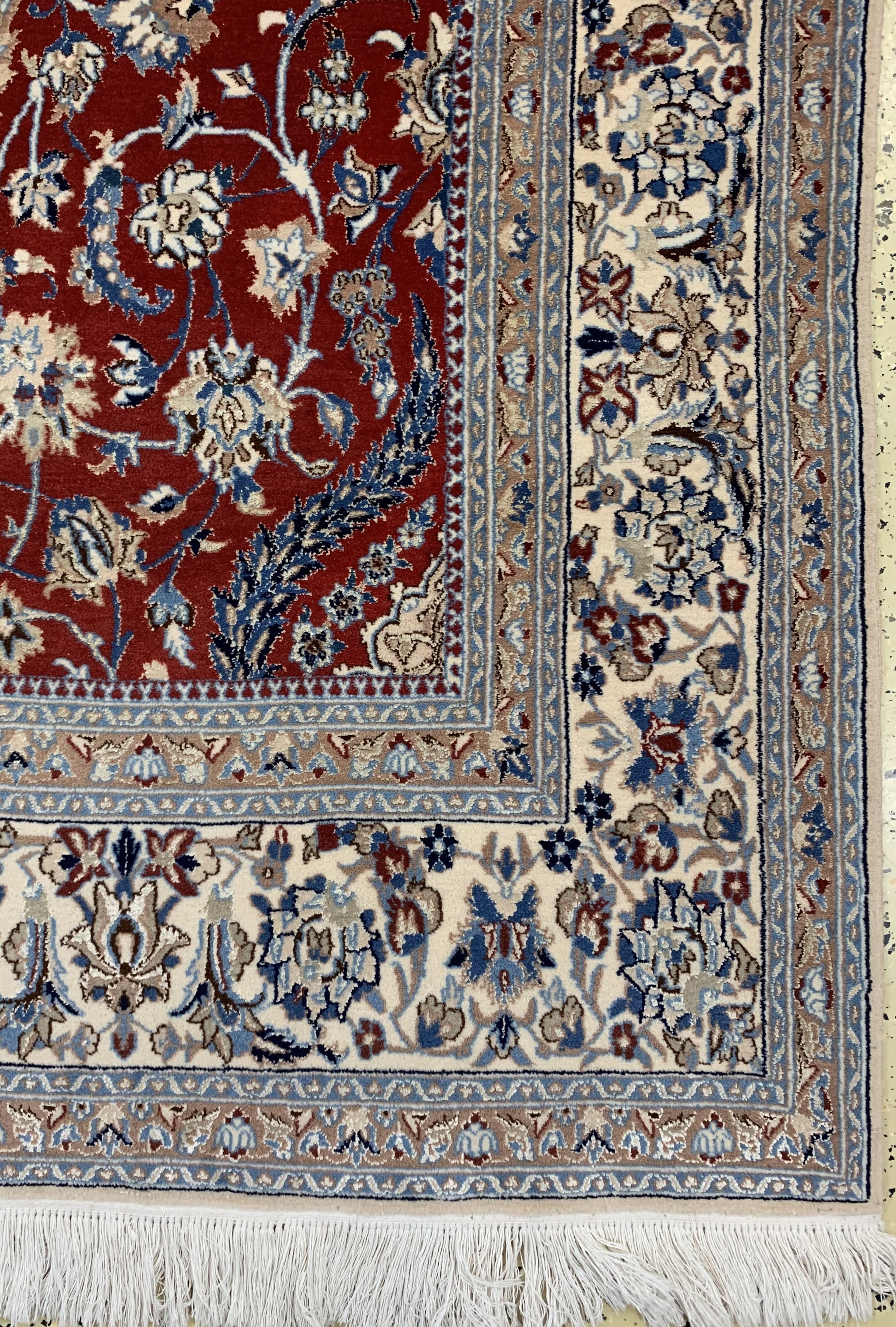Detail a: Nain fein(9 La), Persien, Ende 20.Jhd, Korkwolle mit Seide, ca. 270 x 162 cm, EHZ: 1-2