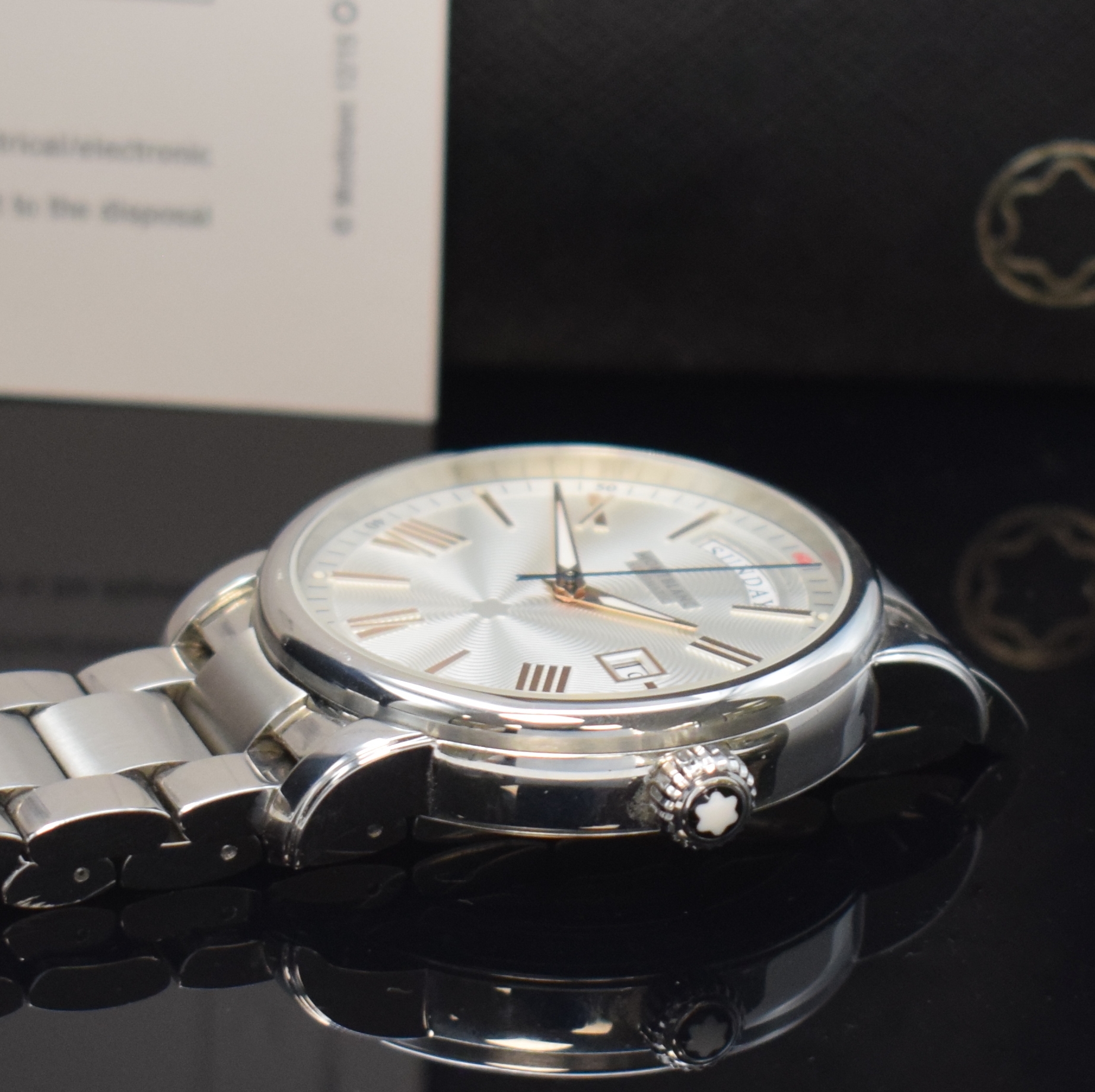 Detail c: MONTBLANC 4810 Herrenarmbanduhr in Stahl Referenz 7391, Schweiz verk. lt. beil. Pap. 08/2022, Automatik, beids. vergl. Geh. inkl. orig. Gliederband ...