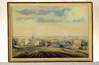 Image 26783595 - Engling, dated 40, view of Heilsberg in East Prussia, oil/painting board, right. signed anddated below 40, 42.5 x 60 cm, frame