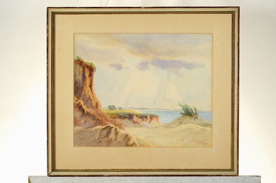 26783603k - Adolf Jöhnssen, 1871 Rostock - 1950, Nuremberg, Baltic coast before the thunderstorm, watercolor on paper, signed and dated Ad.Jöhnssen 1936, PP. approx. 38 x 46 cm, under glass, frame approx. 56 x 64 cm