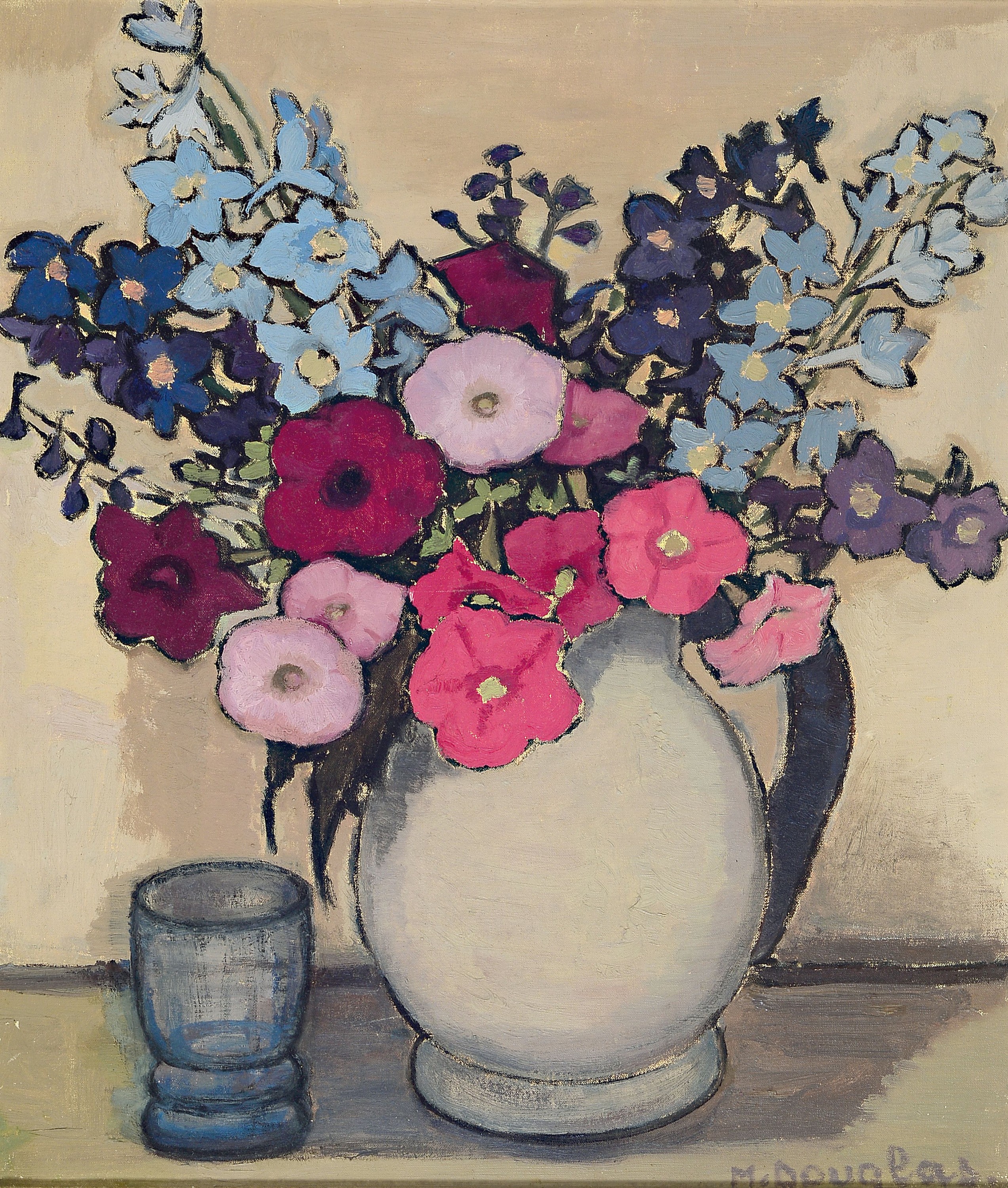 Margrit Douglas, 1889 Balgallen/Kurland - 1966 Hannover, freischaffend als Malerin tätig, als entartet diffamiert, hier Blumenstillleben, ...